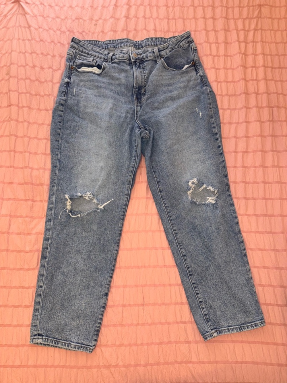 Old Navy High Rise Distressed Blue Jeans
